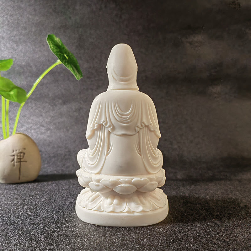 Buddha Stones Mini Ivory Fruit Tathagata Buddha Lotus Kwan Yin Avalokitesvara Manjusri Samantabhadra Serenity Desk Decoration