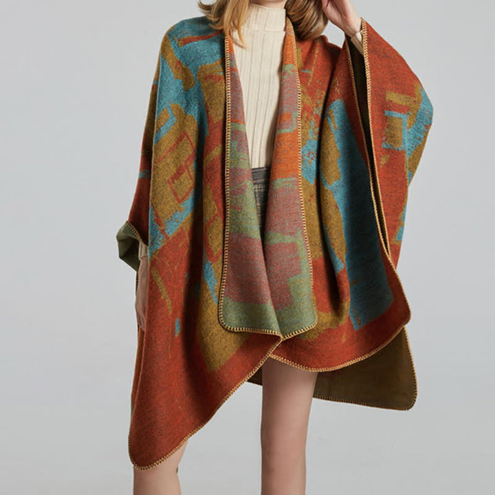 Tibetan Orange Shawl Warm Cloak Scarf - image 7