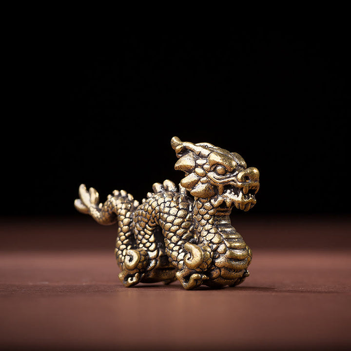 Buddha Stones Year Of The Dragon Small Auspicious Brass Dragon Luck Success Home Decoration - image 6