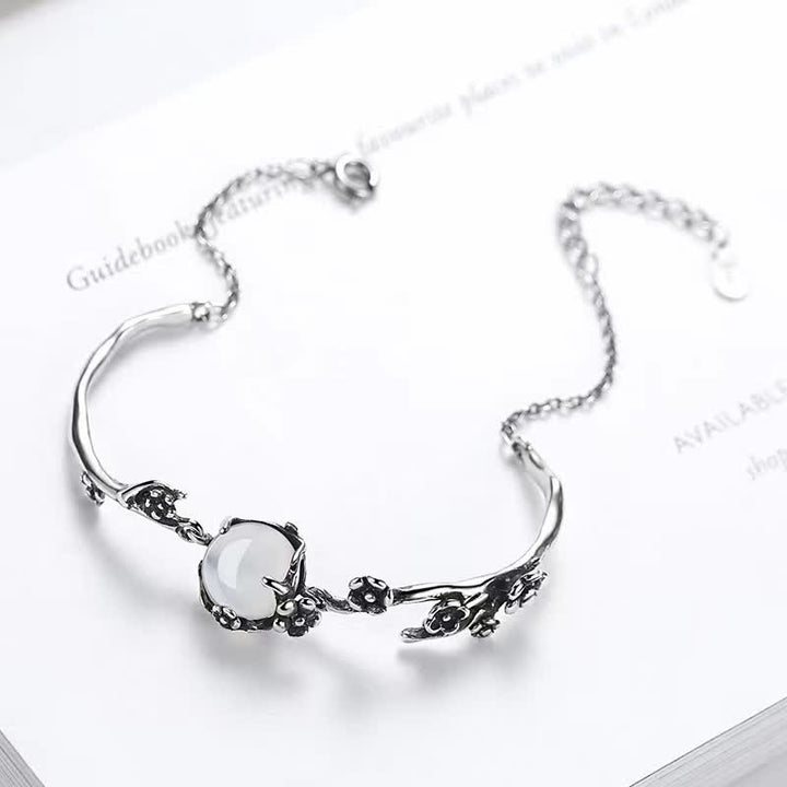 Buddha Stones "Sending Grace and Harmony"Plum Blossom Chalcedony Bracelet Includes Gift Message Card - image 16