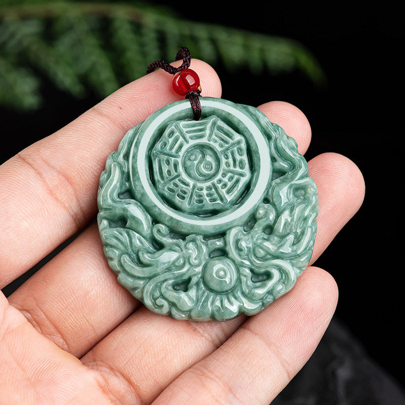 Buddha Stones Dragon Jade Yin Yang Balance Necklace String Pendant - image 4