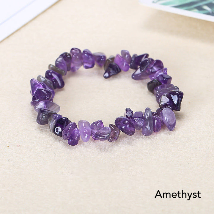 Natural Irregular Shape Crystal Stone Warmth Soothing Bracelet - Amethyst(Wrist Circumference: 15-18cm) - image 11