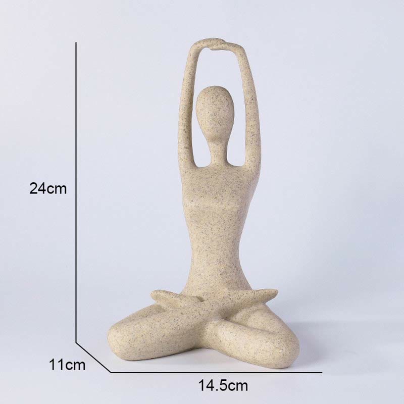 Abstract Yoga Meditating Exercise Resin Spiritual Figurine Sculpture Desk Decoration - Stretch Hands 14.5*11*24cm - image 13