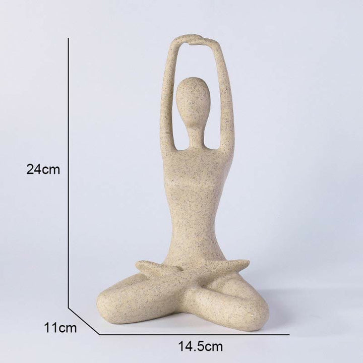 Abstract Yoga Meditating Exercise Resin Spiritual Figurine Sculpture Desk Decoration - Stretch Hands 14.5*11*24cm - image 13