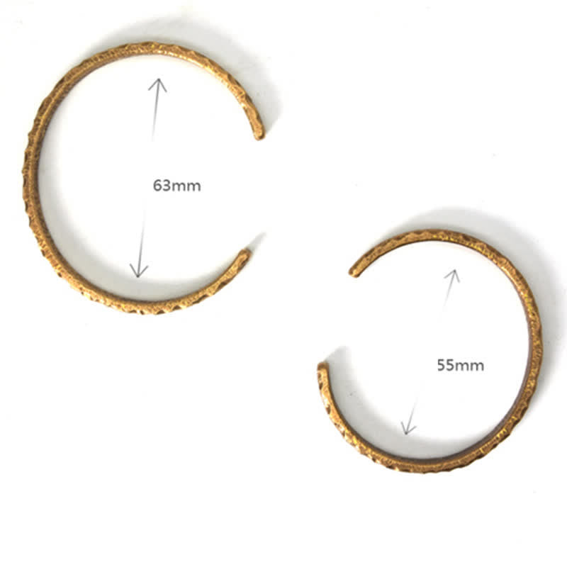 Buddha Stones Simple Design Copper Wealth Cuff Bracelet - image 14