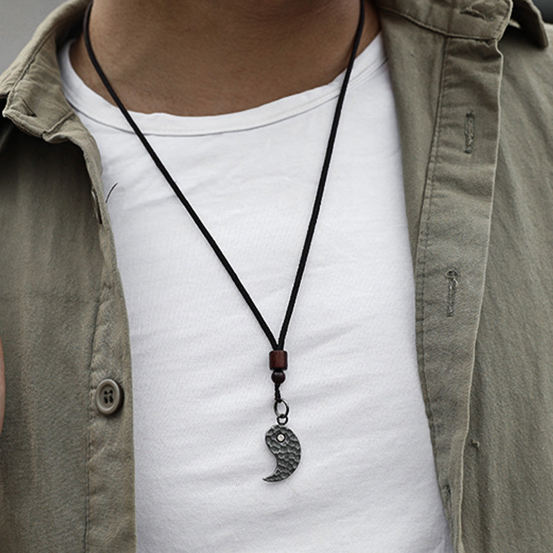 990 Sterling Silver Yin Yang Balance Harmony Necklace Pendant - image 7