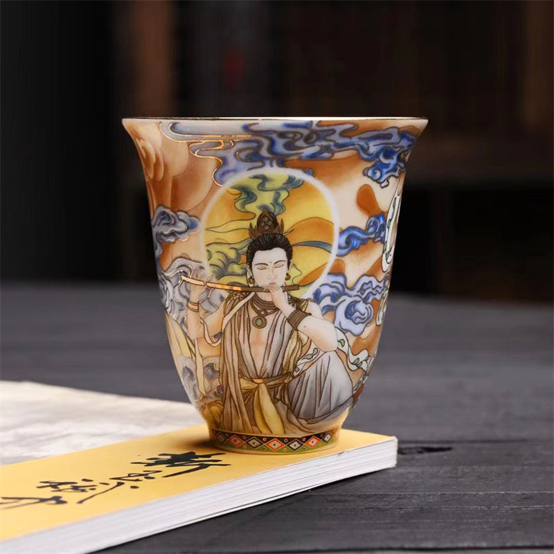 Buddha Stones Dunhuang Color Flying Apsaras Teacup Kung Fu Tea Cup