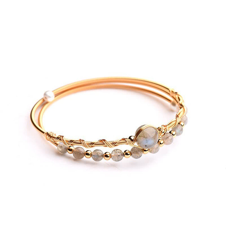Buddha Stones Moonstone Healing Love Bracelet Bangle - image 5
