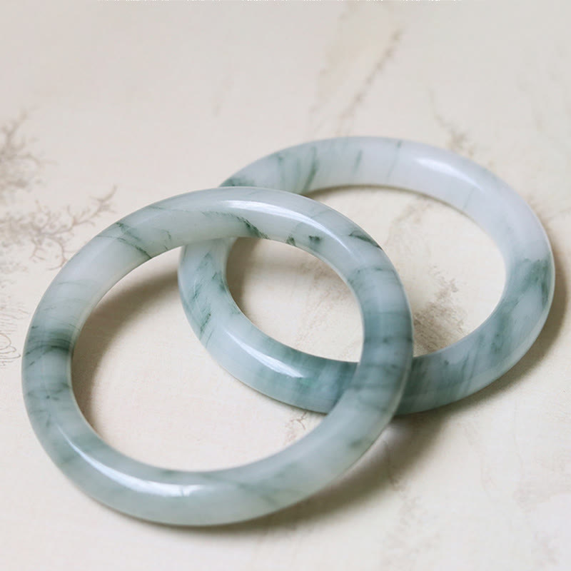 Buddha Stones Natural Jade Luck Prosperity Bangle Bracelet - image 5