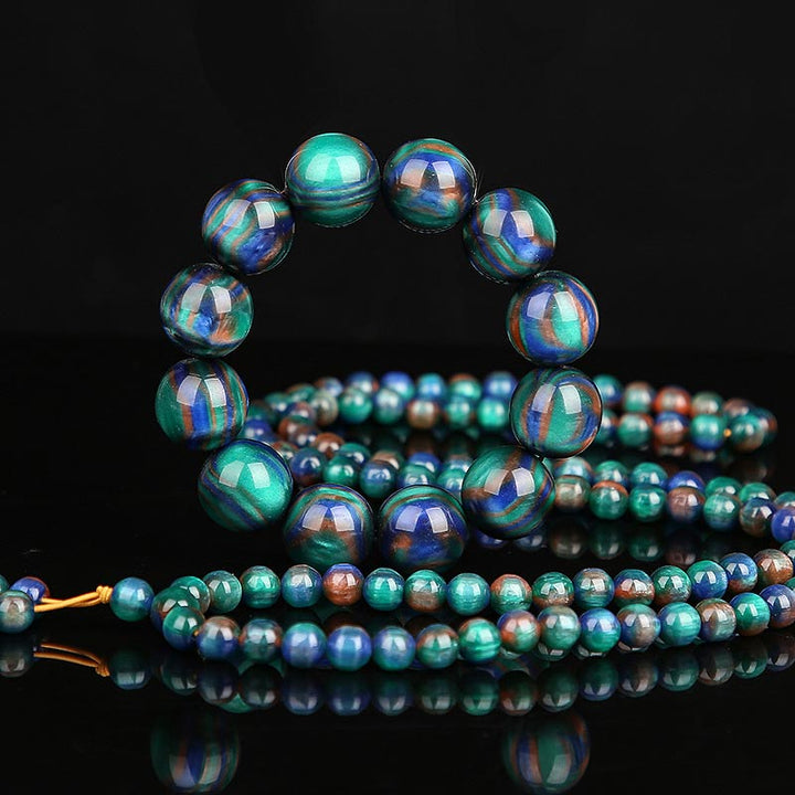 Buddha Stones Colorful Sea Willow Mala Positive Bracelet Ring - image 3
