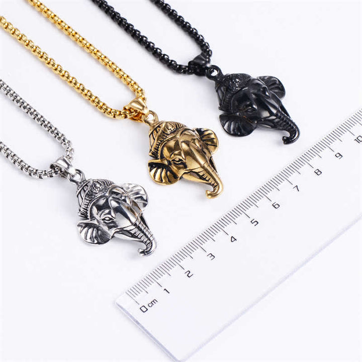 Ganesh Ganpati Elephant Titanium Steel Protection Pendant Necklace - image 8