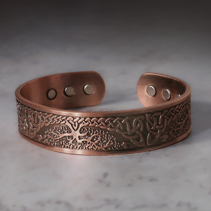 Buddha Stones Lucky Tree Of Life Balance Magnetic Adjustable Cuff Bracelet Bangle - image 1