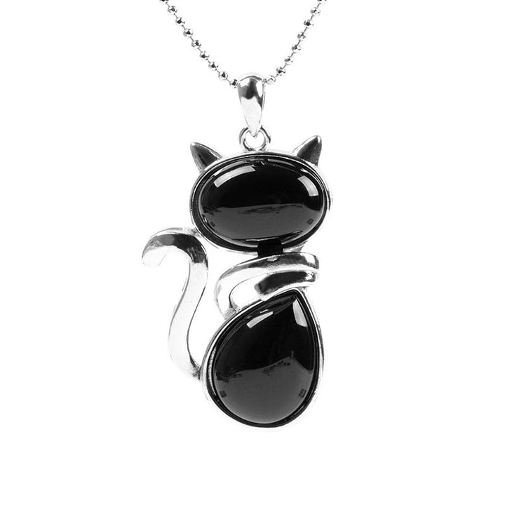Buddha Stones Cat Pattern Natural Crystal Protection Necklace Pendant - image 14