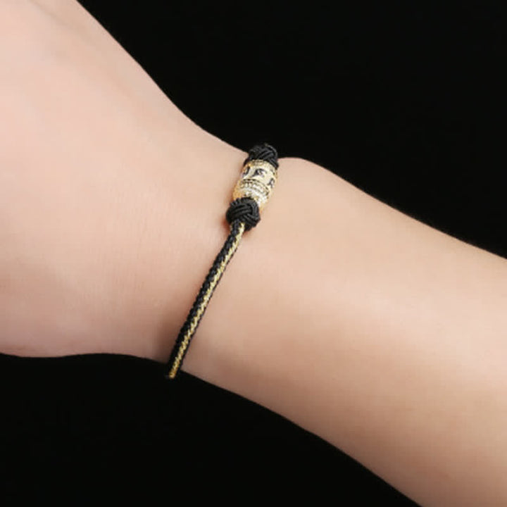 Buddha Stones 925 Sterling Silver Om Mani Padme Hum Prayer Wheel Luck Strength Red String Bracelet - image 7