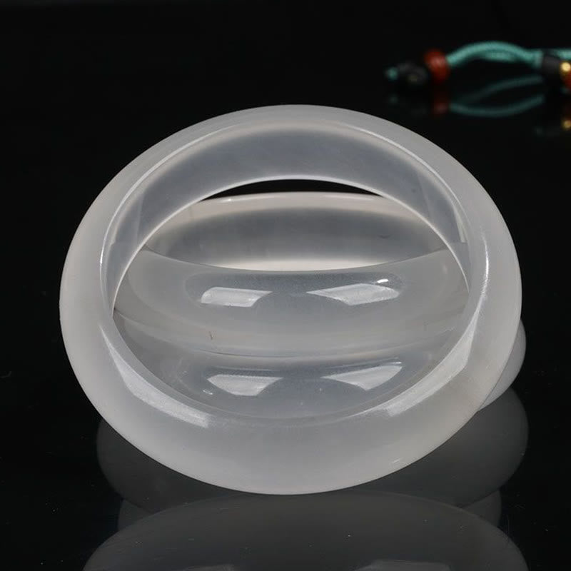 Natural Translucent Golden Silk Jade Wealth Luck Bracelet Bangle - image 5