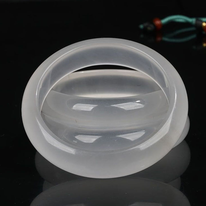 Natural Translucent Golden Silk Jade Wealth Luck Bracelet Bangle - image 4