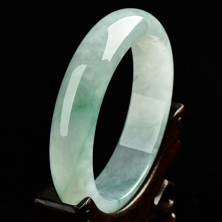 Buddha Stones  Natural Jade Prosperity Wealth Luck Bangle Bracelet - image 3