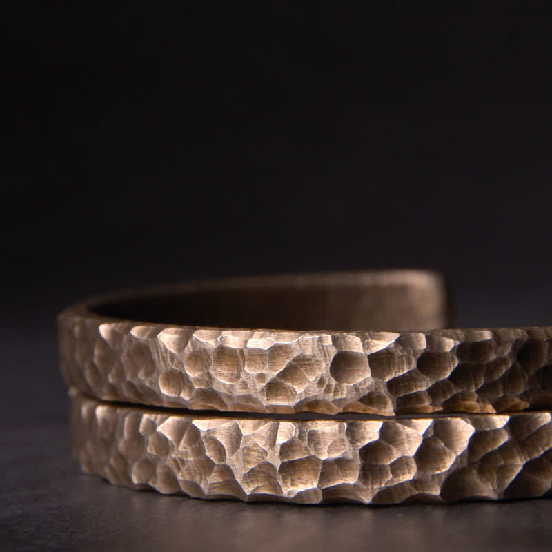 Buddha Stones Simple Design Copper Wealth Cuff Bracelet - image 8