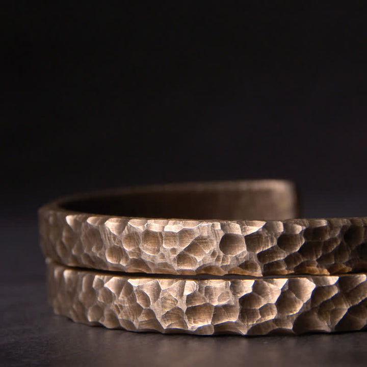 Buddha Stones Simple Design Copper Wealth Cuff Bracelet - image 8