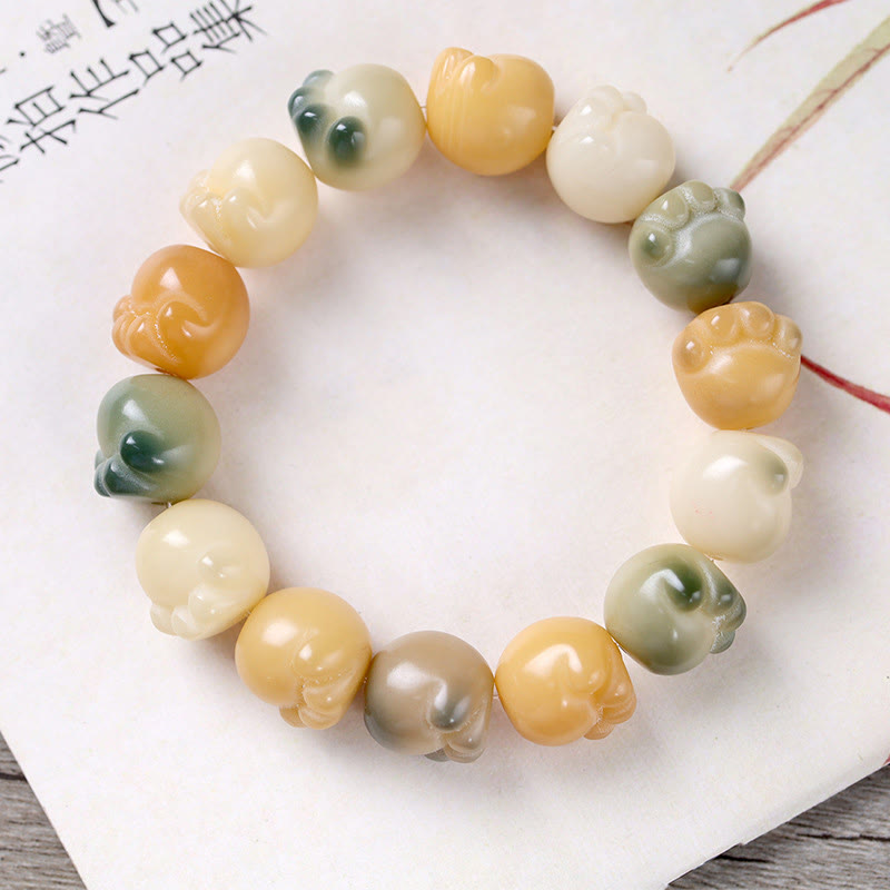 Buddha Stones Multilayered Bodhi Seed Cute Cat Paw Calm Harmony Bracelet - image 2