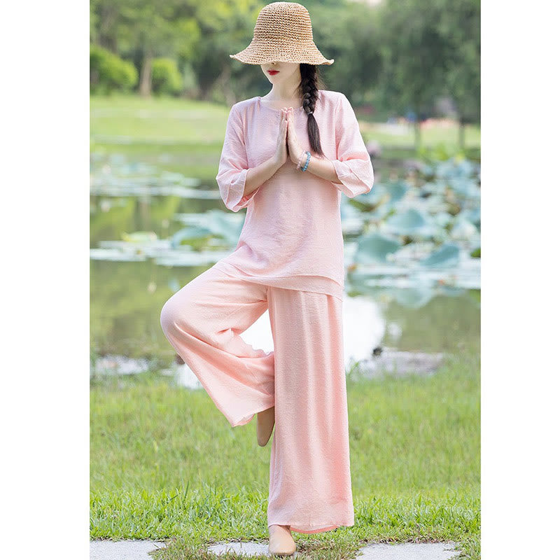 Tai Chi Meditation Prayer Zen Spiritual Morning Practice Clothing Women's Set - image 19