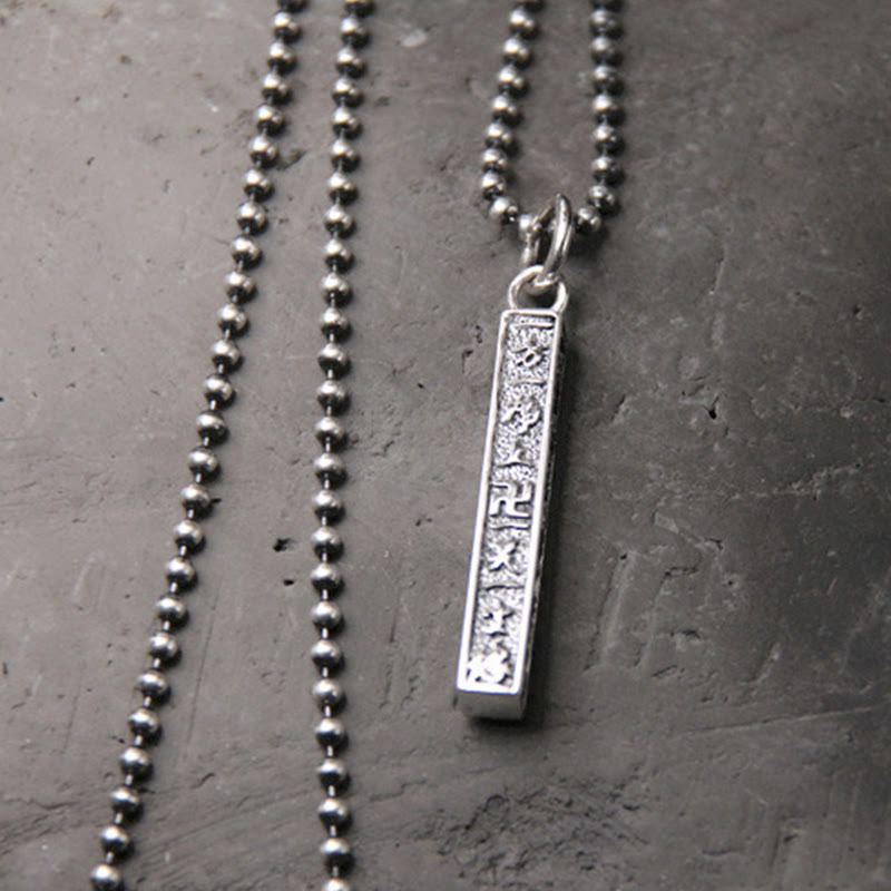 925 Sterling Silver Tibetan Om Mani Padme Hum Buddha Swastika Symbol Wisdom Necklace Pendant - image 3