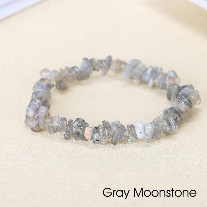 Natural Irregular Shape Crystal Stone Warmth Soothing Bracelet - Gray Moonstone(Wrist Circumference: 15-18cm) - image 35
