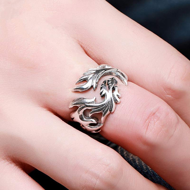 Buddha Stones Dragon Pattern Protection Strength Adjustable Ring - image 6