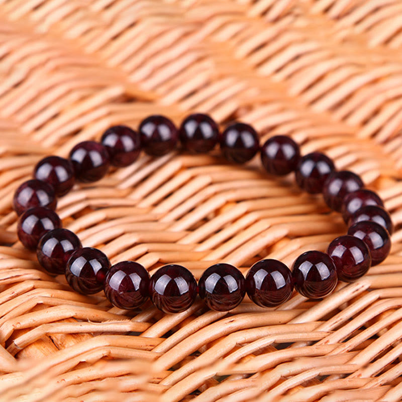 Buddha Stones Natural Garnet Bead Passion Bracelet