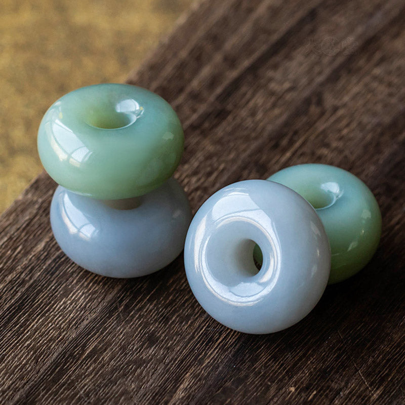 Natural Round Jade Gray Jade Peace Buckle Luck Necklace Pendant - image 24