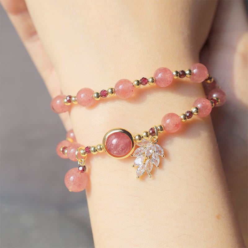 FREE Today: Healing of Love Strawberry Quartz Double Wrap Bracelet