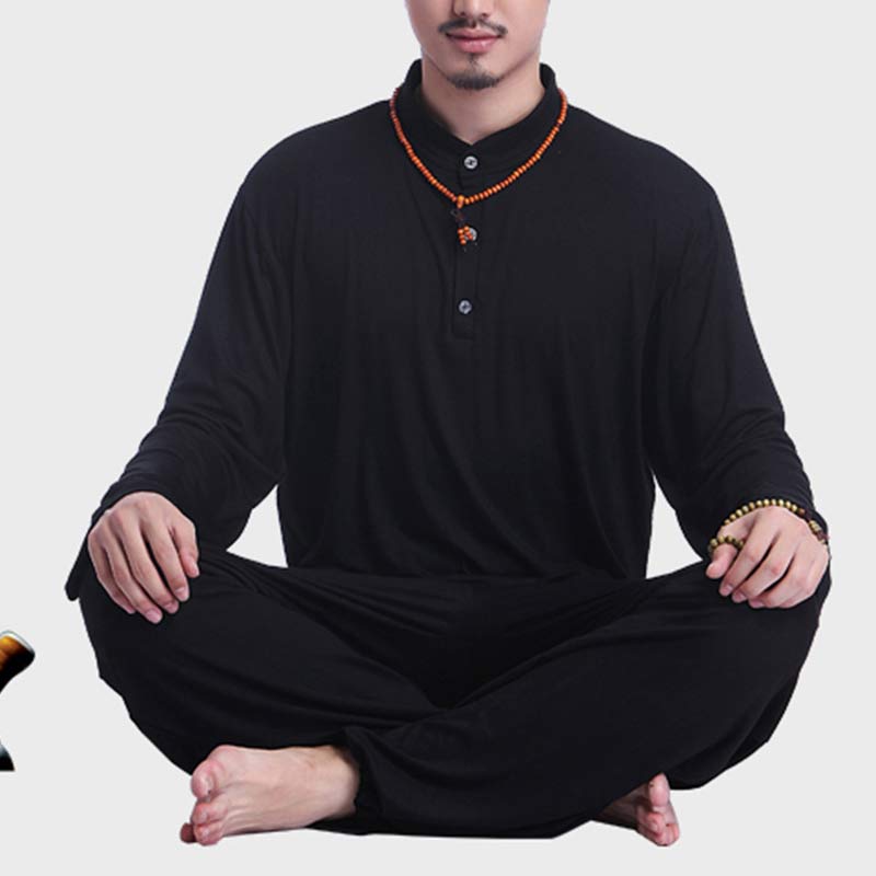 Meditation Prayer Spiritual Zen Tai Chi Practice Yoga Clothing Men's Set - image 23