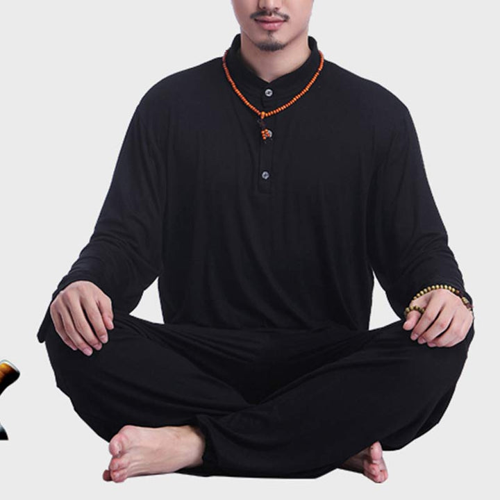 Meditation Prayer Spiritual Zen Tai Chi Practice Yoga Clothing Men's Set - image 23
