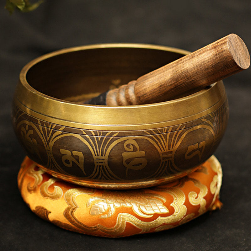 Tibetan Meditation Sound Bowl Handcrafted for Healing and Mindfulness Support Protection Singing Bowl Set - image 7
