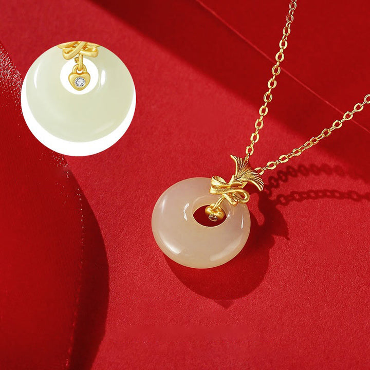 Buddha Stones 925 Sterling Silver Natural Hetian Jade Carnation Flower Prosperity Necklace Pendant - image 1