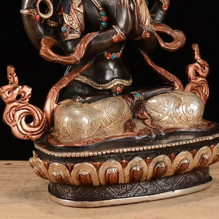 Bodhisattva Chenrezig Four-armed Avalokitesvara Protection Copper Statue Decoration - image 11