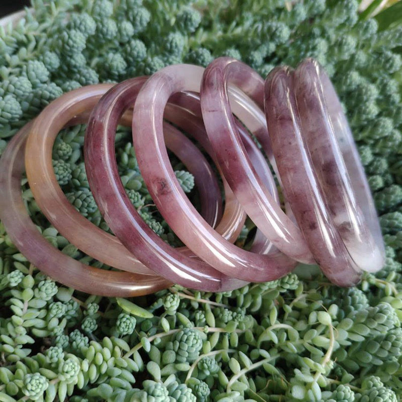 Buddha Stones Purple Jade Happiness Protection Bracelet Bangle - image 7