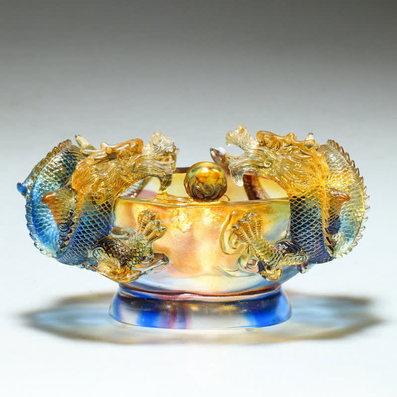 Feng Shui Chinese Zodiac Dragon Handmade Liuli Crystal Art Piece Protection Home Office Decoration - image 4