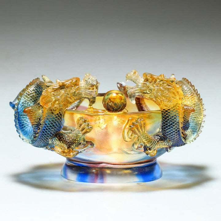 Feng Shui Chinese Zodiac Dragon Handmade Liuli Crystal Art Piece Protection Home Office Decoration - image 4