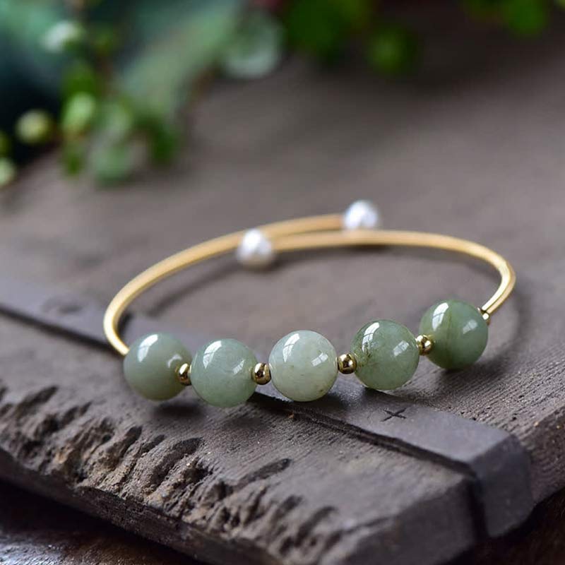 Buddha Stones Jade Abundance Luck Blessing Bracelet Bangle - image 5