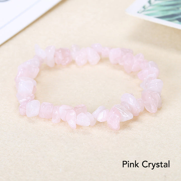 Natural Irregular Shape Crystal Stone Warmth Soothing Bracelet - Pink Crystal(Wrist Circumference: 15-18cm) - image 2