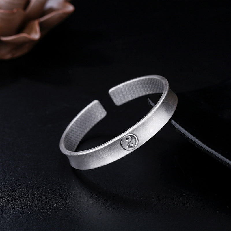 999 Sterling Silver Yin Yang Auspicious Clouds Balance Harmony Bracelet - image 15