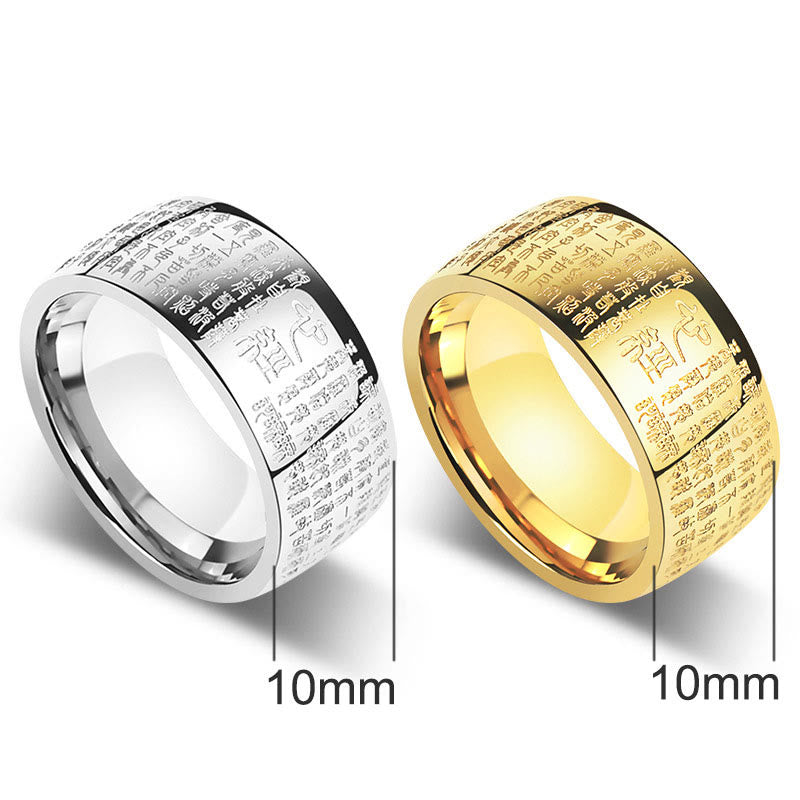 Buddha Stones FengShui Buddhism Ancient Heart Sutra Lucky Ring - image 6