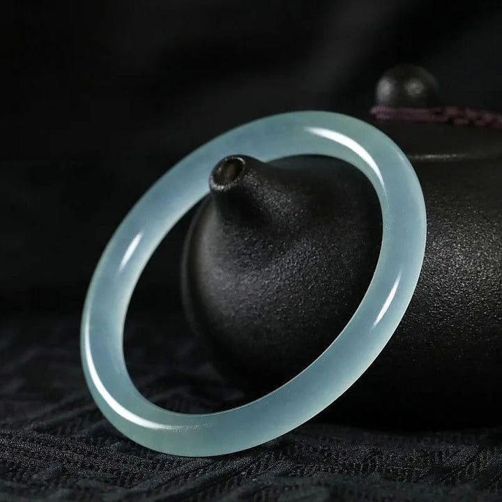 Buddha Stones Natural Jade Healing Blessing Bangle Bracelet - image 1