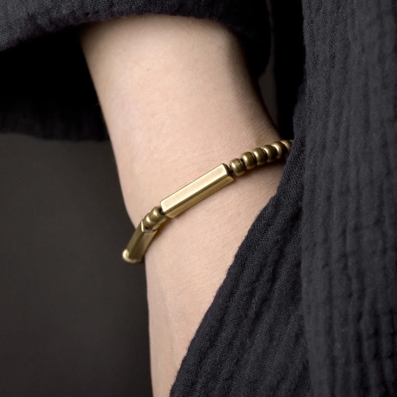 Tibetan Simple Design Copper Wealth Luck Bracelet - image 2