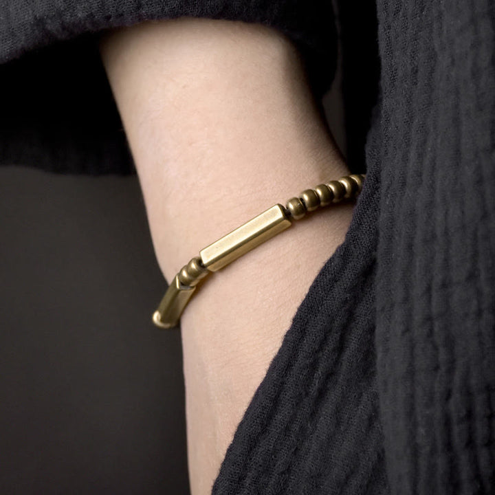 Tibetan Simple Design Copper Wealth Luck Bracelet - image 2