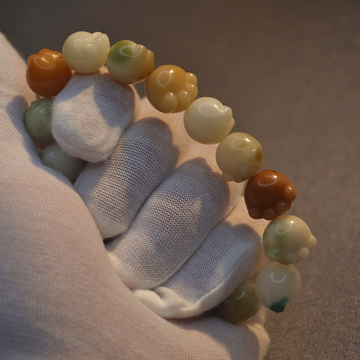 Buddha Stones Multilayered Bodhi Seed Cute Cat Paw Calm Harmony Bracelet - image 8
