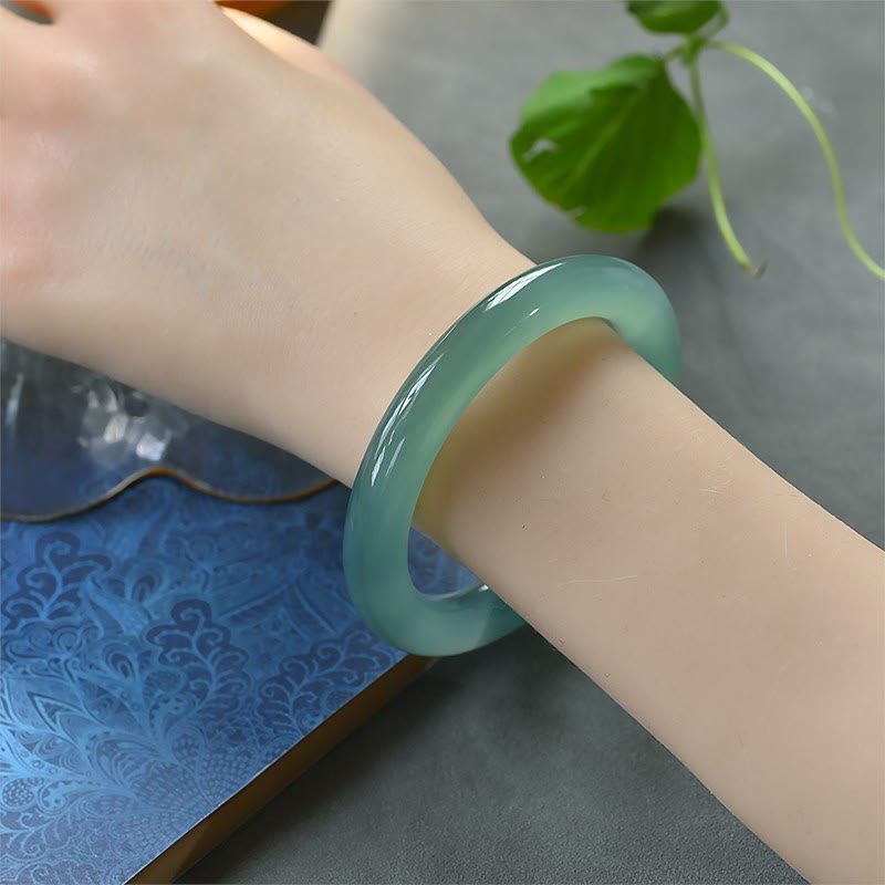 Buddha Stones Natural Green Chalcedony Strength Bangle Bracelet - image 6