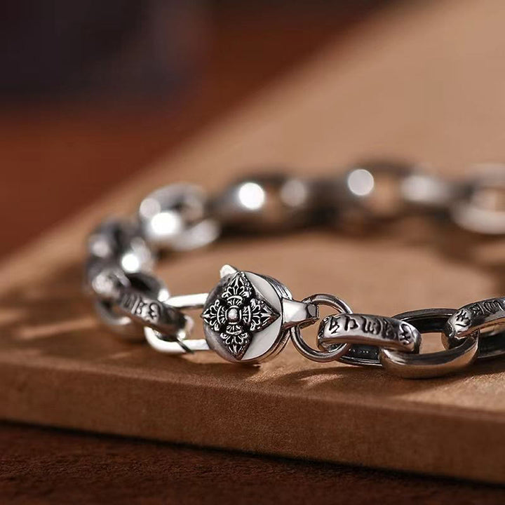 Buddha Stones Om Mani Padme Hum Double Dorje Copper Engraved Wisdom Bracelet - image 2