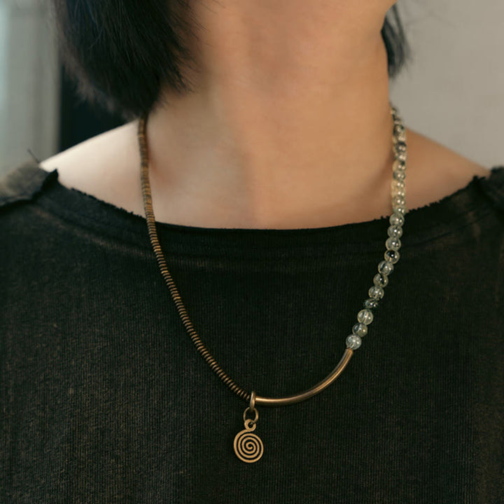 Buddha Stones Purple Phantom Red Hematoid Quartz Green Rutilated Quartz Copper Love Forgive Bracelet - image 24